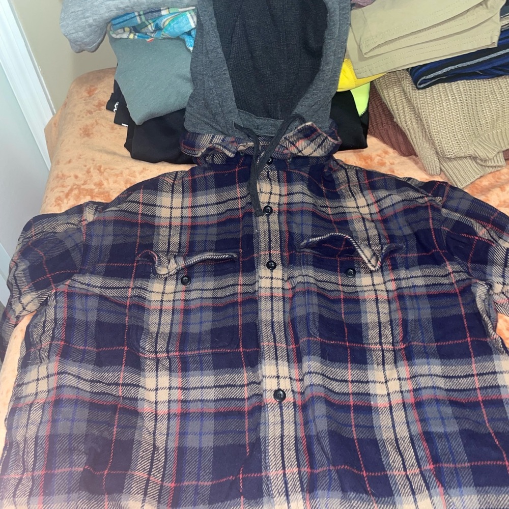 Plaid Hooded Flannel Shirt